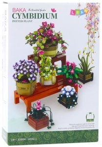 Klocki Konstrukcyjne Kwiaty W Doniczkach 7szt Dwie Półki 1446 el. LEAN Toys 3