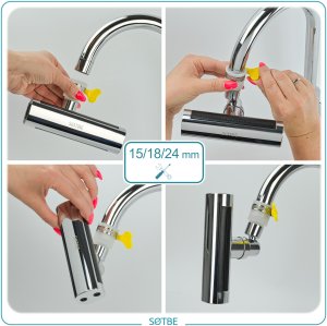 Przedłużka do baterii kuchennej kranu obrotowa perlator 4 funkcje SOTBE 12