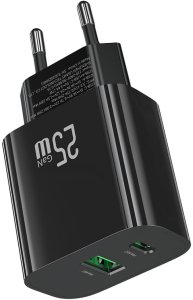 Ładowarka sieciowa 25W 1xUSB-C 1xUSB-A Fast Charging Czarna 2