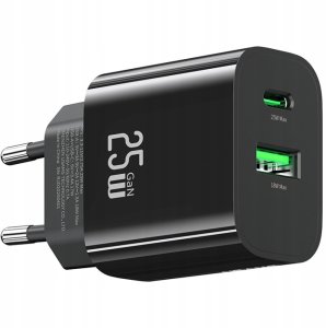 Ładowarka sieciowa 25W 1xUSB-C 1xUSB-A Fast Charging Czarna 3
