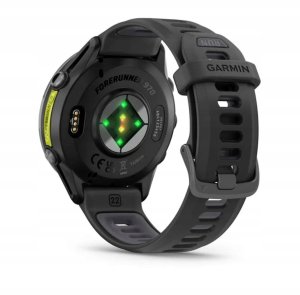 Garmin Forerunner® 970 Carbon Grey DLC Titanium with Black Case and Black/Translucent Whitestone Band 2