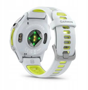 Garmin Forerunner® 970 Titanium with Whitestone Case and Whitestone/Translucent Amp Yellow Band 2