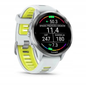Garmin Forerunner® 970 Titanium with Whitestone Case and Whitestone/Translucent Amp Yellow Band 6