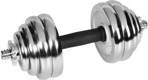 Hantle żeliwne chromowane regulowane w walizce z gryfem, zestaw 30kg REBEL ACTIVE 4