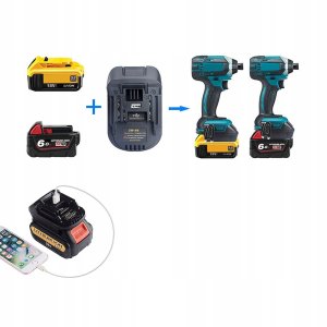 ADAPTER PRZEJSCIÓWKA Z DEWALT 18V 20V MILWAUKEE M18 DO NARZĘDZI MAKITA 3
