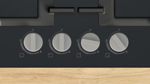 Płyta grzewcza Bosch Serie 4 PNP6B6K40 płyta kuchenna Czarny Wbudowany 59 cm Gaz 4 stref(y) 3