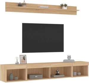 vidaXL 5-częściowy zestaw mebli TV z LED, dąb sonoma 5