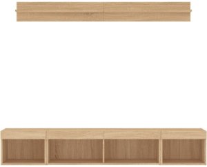vidaXL 5-częściowy zestaw mebli TV z LED, dąb sonoma 6
