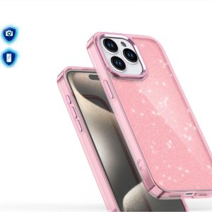 ETUI GLITTER CASE NA IPHONE 16 PRO MAX - RÓŻOWE Z BROKATEM 7