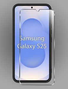 krainaGSM Etui do Samsung S25 CASE Gumowe CZARNE Matowe Silikon Slim + SZKŁO 9H 4