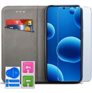 krainaGSM ETUI SKÓRZANE do Samsung Galaxy S25 MAGNETYCZNE BOOK CASE TOKRA SZKŁO 9H 2