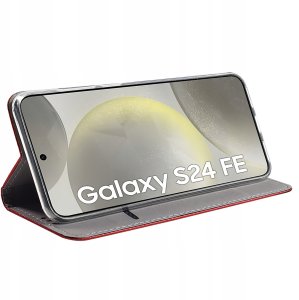 Etui do Samsung Galaxy S24 FE SMART MAGNET CASE PORTFEL + SZKŁO OCHRONNE 9H 4
