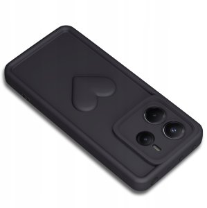 krainaGSM Etui do Xiaomi Redmi Note 14 4G silikonowe MATOWE serce + Szkło 9H 2