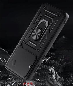 krainaGSM Etui do Xiaomi Redmi Note 14 4G PANCERNE SLIDE RING CASE + SZKŁO 9H 5
