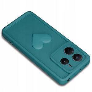 krainaGSM Etui do Xiaomi Redmi Note 14 4G silikonowe MATOWE serce + Szkło 9H 2