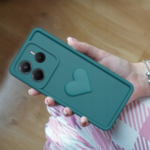krainaGSM Etui do Xiaomi Redmi Note 14 4G silikonowe MATOWE serce + Szkło 9H 5