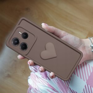 krainaGSM Etui do Xiaomi Redmi Note 14 4G silikonowe MATOWE serce + Szkło 9H 5