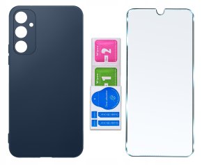 krainaGSM Etui do Samsung Galaxy M15 5G CASE SOFT MATT PLECKI MATOWE + SZKŁO 6