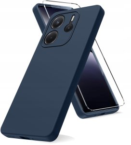 krainaGSM Etui do Xiaomi Redmi Note 14 5G CASE Gumowe Matowe Silikon Slim + SZKŁO 9H 2