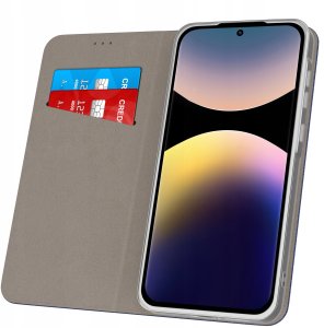 krainaGSM Etui z klapką do Xiaomi Redmi Note 14 Pro 4G Zamykane Granatowe Futerał 2
