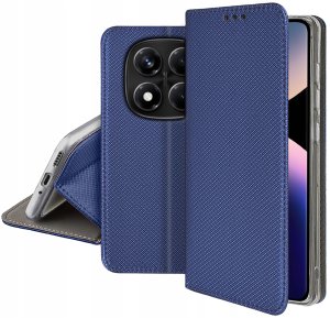 krainaGSM Etui z klapką do Xiaomi Redmi Note 14 Pro 4G Zamykane Granatowe Futerał 4
