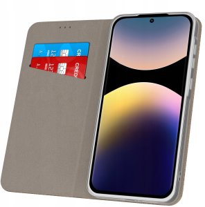 krainaGSM Etui z klapką do Xiaomi Redmi Note 14 Pro 4G Zamykane Złote Futerał 2