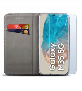 Etui do Samsung Galaxy M35 5G SMART MAGNET CASE PORTFEL + SZKŁO 9H 2
