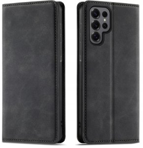 ETUI Z KLAPKĄ do Samsung S25 Ultra Zamykane Magnetyczne Skórzane + Szkło 4