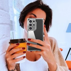 Etui do Samsung Galaxy S25 Ultra WZMACNIANE SILIKONOWE PRZEZROCZYSTE +Szkło 6