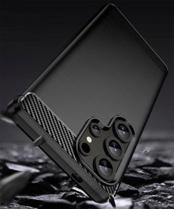 Etui do Samsung Galaxy S25 Ultra Pancerne Carbon CASE + Szkło OCHRONNE 9H 3