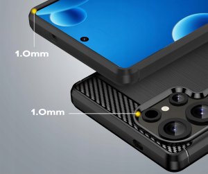 Etui do Samsung Galaxy S25 Ultra Pancerne Carbon CASE + Szkło OCHRONNE 9H 4