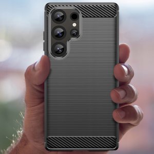 Etui do Samsung Galaxy S25 Ultra Pancerne Carbon CASE + Szkło OCHRONNE 9H 6