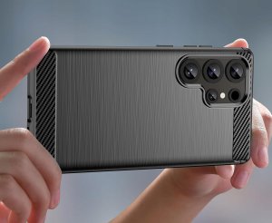 Etui do Samsung Galaxy S25 Ultra Pancerne Carbon CASE + Szkło OCHRONNE 9H 7