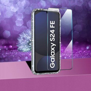 Etui do Samsung Galaxy S24 FE SILIKONOWE BROKATOWE CASE + SZKŁO OCHRONNE 2