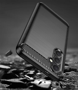 Etui do Samsung Galaxy S25+ Plus Pancerne Carbon CASE + Szkło OCHRONNE 9H 3