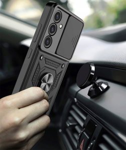 Etui do Samsung S25 PANCERNE SLIDE RING CASE + SZKŁO 9H 2