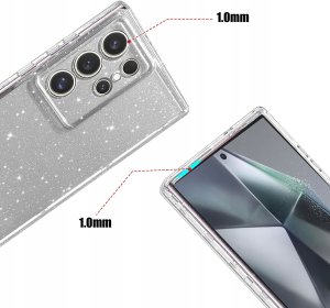 Etui do Samsung Galaxy S24 Ultra SILICONE BROKAT CASE PLECKI + SZKŁO 9H 2