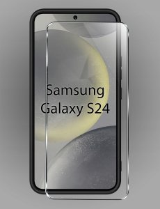 krainaGSM ETUI Z KLAPKĄ do Samsung S24 Zamykane Magnetyczne Kabura Czarne + Szkło 4