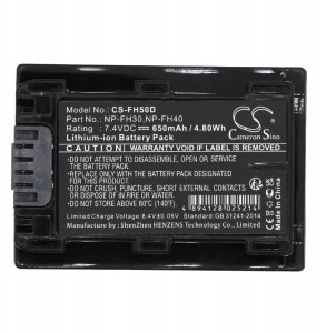 Akumulator Bateria Typu Sony Fh50 Fh60 Fh40 Np-fh30 Np-fh40 Np-fh50 Np-fh60 / Cs-fh50d 5