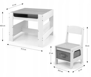Milly Mally Zestaw mebli - Stolik i dwa krzesełka Sven Plus White 10