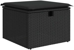 vidaXL Zestaw Sof na Ogród z poduszką 9 pcs Czarny Polirattan 7