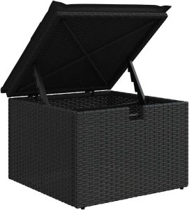 vidaXL Zestaw Sof na Ogród z poduszką 9 pcs Czarny Polirattan 10