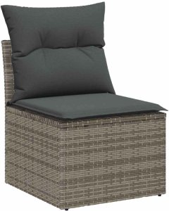 vidaXL Zestaw Sof na Ogród z poduszką 9 pcs Szary 100 x 100 x 71 cm 5