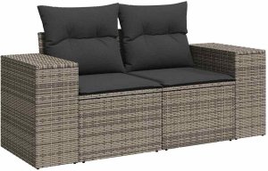vidaXL Zestaw Sof na Ogród z poduszką 9 pcs Szary 100 x 100 x 71 cm 6