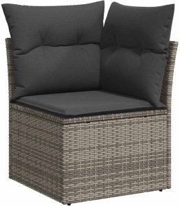 vidaXL Zestaw Sof na Ogród z poduszką 9 pcs Szary 100 x 100 x 71 cm 7