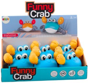LeanToys Zabawka Do Kąpieli Nakręcany Krab Chodzi Pływa Niebieski 3