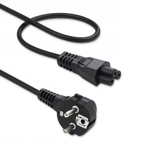 QOLTEC 50458 Kabel zasilający kątowy SCHUKO IEC C5 Koniczynka 3x1.0mm 1.5m 2
