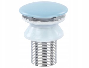 Umywalka nablatowa ceramiczna ⌀ 37 cm niebieska GUDAR 6