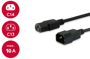Equip Kaltgeräteverl.-Kabel IEC C14->IEC C13 St/Bu 1.80m Polybeutel 4