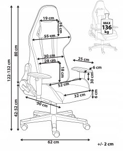 Fotel gamingowy Beżowoszary WARRIOR 3
